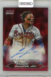 2024 TOPPS Stadium Club Chrome Ronald Acuna Jr. Autographs Red Refractors #SCCARA【14/25】 Atlanta Braves