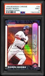 1999 Bowman Chrome #34 Barry Bonds International Refractors【PSA MINT 9】  (MSV#1551)