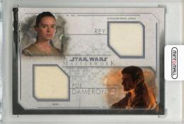 2020 TOPPS Star Wars Masterwork  Rey & Poe Dameron Sourced Fabric Dual Relics #DCRP 【18/50】 star wars