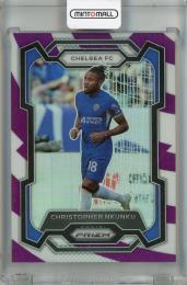 2023-24 Panini Prizm Premier League Christopher Nkunku Purple and White Stripes Prizms #189 ※へこみ・裏面傷あり【54/92】 Chelsea FC