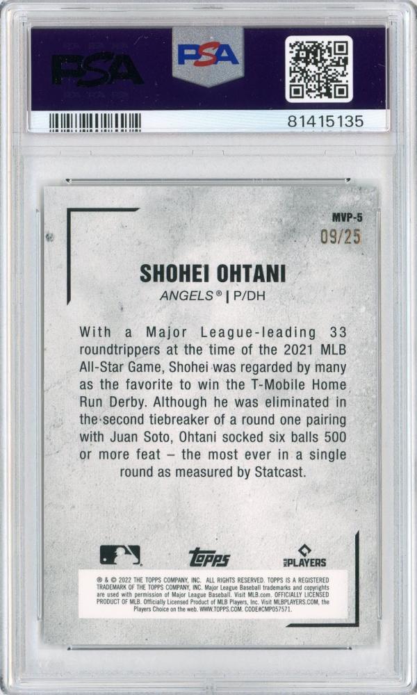 ミントモール / MINT 札幌店 / 2022 TOPPS Japan Edition Shohei Ohtani MVP Gold 25枚限定  /9 #5 PSA9 MINT