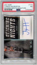 2021-22 PANINI Noir Tyrese Haliburton Reigning Nights Signature #TYH 49枚限定【04/49】【PSA7】《Near MINT》Sacramento Kings