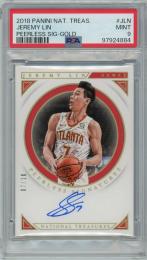 2018-19 PANINI National Treasures Jeremy Lin Peerless Signatures Gold #JLN 10枚限定【07/10】【PSA9】《MINT》Atlanta Hawks