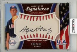 2008 UPPER DECK Sweet Spot USA Stephen Strasburg Signatures Red Stitch Black Ink #USASS【248/260】 Team USA