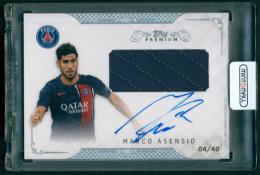 2023-24 Paris Saint-Germain Topps Premium Black and White Autograph Relics #ARAS Marco Asensio 【4/40】 Paris Saint-Germain