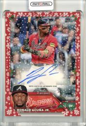 2023 Topps Holiday Mega Baseball Ronald Acuna Jr. #HAC-RA Holiday Autographs Metallic Red【22/25】 Braves