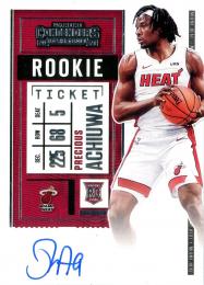2020-21 PANINI Contenders Rookie Ticket Autographs  Precious Achiuwa Miami Heat