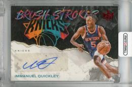 2023-24 Panini Court Kings Immanuel Quickley Brush Strokes Ruby #7 Auto【16/49】 New York Knicks