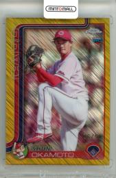 2025 TOPPS CHROME NPB 岡本駿 #157 Base Gold Shimmer Refractor Parallel【06/50】 広島
