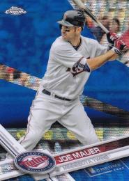 2017 Topps Chrome Minnesota Twins Joe Mauer Blue Wave Refractorsパラレル版 31/75