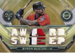 2019 Topps Triple Threads Minnesota Twins Byron Buxton Triple Threads Relics Gold(パラレル版)(1stナンバー!) 1/9
