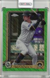 2025 TOPPS NPB CHROME 中野拓夢 Green Shimmer Refractors【94/99】 阪神タイガース