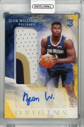 2019-20 Panini Origins New Orleans Pelicans Zion Williamson Rookie Jersey Autographs Gold  10/10