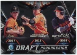 2019 Bowman Chrome Draft Draft Progression #DPRBAL Adley Rutschman/Grayson Rodriguez/D.L. Hall