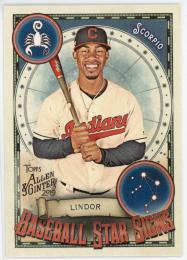 2019 Topps Allen and Ginter Baseball Star Signs #BSS8 Francisco Lindor