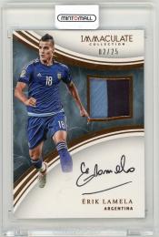2017 Panini Immaculate Collection Erik Lamela Patch Autographs Bronze Parallels(ON CARD)【2/25】 Argentina