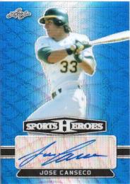 2018 LEAF Metal Sports Heroes  Jose Canseco Autograph 7/10