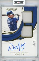 2019 PANINI Immaculate Collection Baseball Whit Merrifield Dual Materials Auto 99枚限定 /18