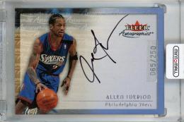 2000-01 Fleer Allen Iverson Autographics Silver #30 ※初期傷・白かけあり【065/250】 Philadelphia 76ers