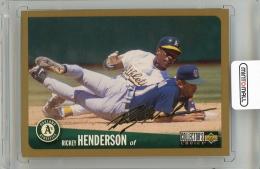 1996 UPPER DECK Collector's Choice Rickey Henderson Gold Signature #240 Oakland Athletics