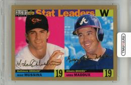 1996 UPPER DECK Collector's Choice Greg Maddux / Mike Mussina Gold Signature #6 SL Atlanta Braves Baltimore Orioles