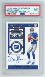 2019 PANINI Contenders Football Daniel Jones Rookie Ticket Team Logo #102 PSA9 MINT