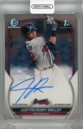 2023 Topps Bowman Chrome Justyn-Henry Malloy Chrome Prospect Autographs #CPA-JMA 1st Atlanta Braves