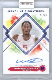 2024 Topps Motif Basketball Immanuel Quickley #HS-IQ Headline Signatures Ultramarine Blue Parallel【21/49】 Raptors