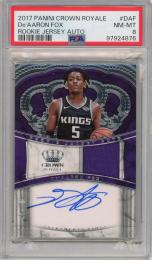 2017-18 PANINI Crown Royale De'Aaron Fox Rookie Jersey Auto #DAF 199枚限定【140/199】【PSA8】《Near MINT-MINT》Sacramento Kings