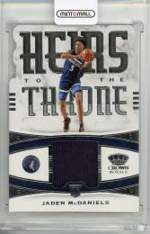 2020-21 Crown Royale Heirs to the Throne Materials #28 Jaden McDaniels  Minnesota Timberwolves