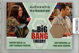 2016 CYPRTOZOIC The Big Bang Theory Seasons 6 and 7 Mayim Bialik as Amy / Jim Parsons as Sheldon Wardrobe Dual Relic #DW3