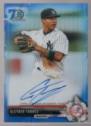 2017 TOPPS BOWMAN CHROME PROSPECT AUTO 70th BLUE Ref. Gleyber Torres