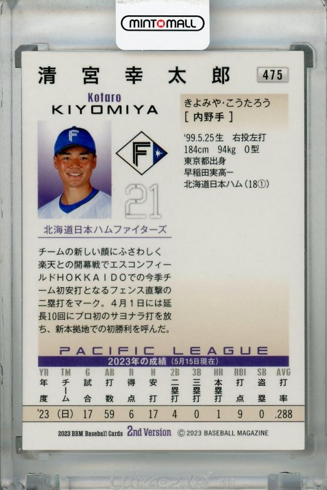 BBM 2023 2nd 日本ハム 清宮幸太郎