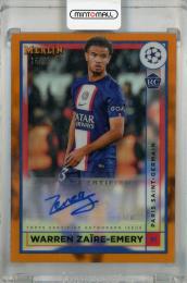 2022-23 Topps Merlin Chrome UEFA Club Competitions Warren Zaire-Emery Autographs Orange Refractor #AC-WZE RC ※初期傷あり【16/25】 Paris Saint-Germain