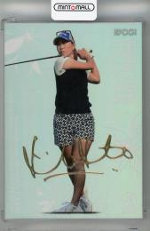 2023 EPOCH JLPGA OFFICIAL TRADING CARDS TOP PLAYERS 上田桃子 デコモリシグネチャーカード ゴールド(表面初期傷有り)【25/50】