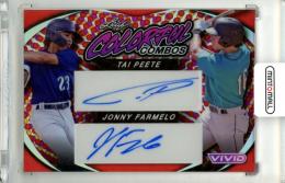 2023 Leaf Vivid Baseball Tai Peete/Jonny Farmelo #CCD-27 Colorful Combos Duos Prismatic Red Parallel【6/8】
