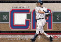 2003 Fleer Genuine New York Yankees Derek Jeter Article Insider Game Jersey