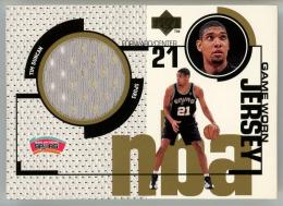 1998-99 Upper Deck Game Jersey Tim Duncan  Game Worn Jerseys/#GJ31(裁断部分焼け感有り) San Antonio Spurs