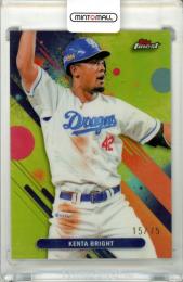2025 TOPPS NPB FINEST ブライト健太 #212 Base Yellow Refractor Parallel【15/75】 中日