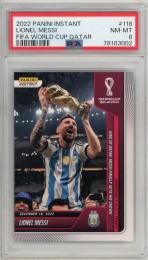 2022 Panini Instant FIFA World Cup Lionel Messi Base #118【PSA 8 NM-MT】