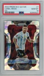 2022 Panini Prizm World Cup Lionel Messi Ice #7【PSA 10 GEM MT】