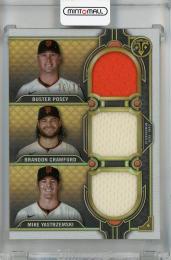 2022 Topps Triple Threads Buster Posey/Brandon Crawford/Mike Yastrzemski  Relics Combos #RCC-PCY 【30/36】 San Francisco Giants