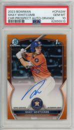 2023 Topps Bowman Chrome Shay Whitcomb Prospect Autographs Orange Refractors #CPASW【01/25】【PSA 10 GEM MT】