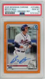 2020 Topps Bowman Chrome Bryce Ball Prospect Autographs Orange Refractors #CPABBA【05/25】【PSA 10 GEM MT】《ケースに傷あり》