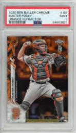 2020 Topps Chrome Ben Baller Buster Posey Orange Refractors #157【14/25】【PSA 9 MINT】