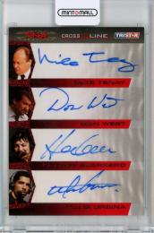 2008 TRISTAR TNA Cross the Line  Mike Tenay / Don West / Hector Guerrero / Willie Urbina Quad Autographs Red #4 19/25