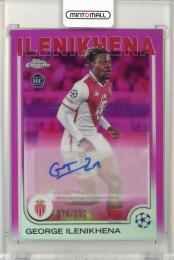 2024-25 Topps Chrome UEFA Club Competitions George Ilenikhena Pink Refractor Autograph【076/250】 AS Monaco