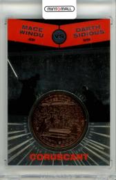 2015 Topps Star Wars Chrome Mace Windu vs Darth Sidious Medallion