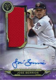 2019 Topps Triple Threads Minnesota Twins Jose Berrios Autograph Single Jumbo Relics Amethyst パラレル版 03/75