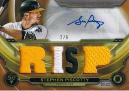 2019 Topps Triple Threads Oakland Athletics Stephen Piscotty Triple Threads Autograph Relic Gold パラレル版 3/9